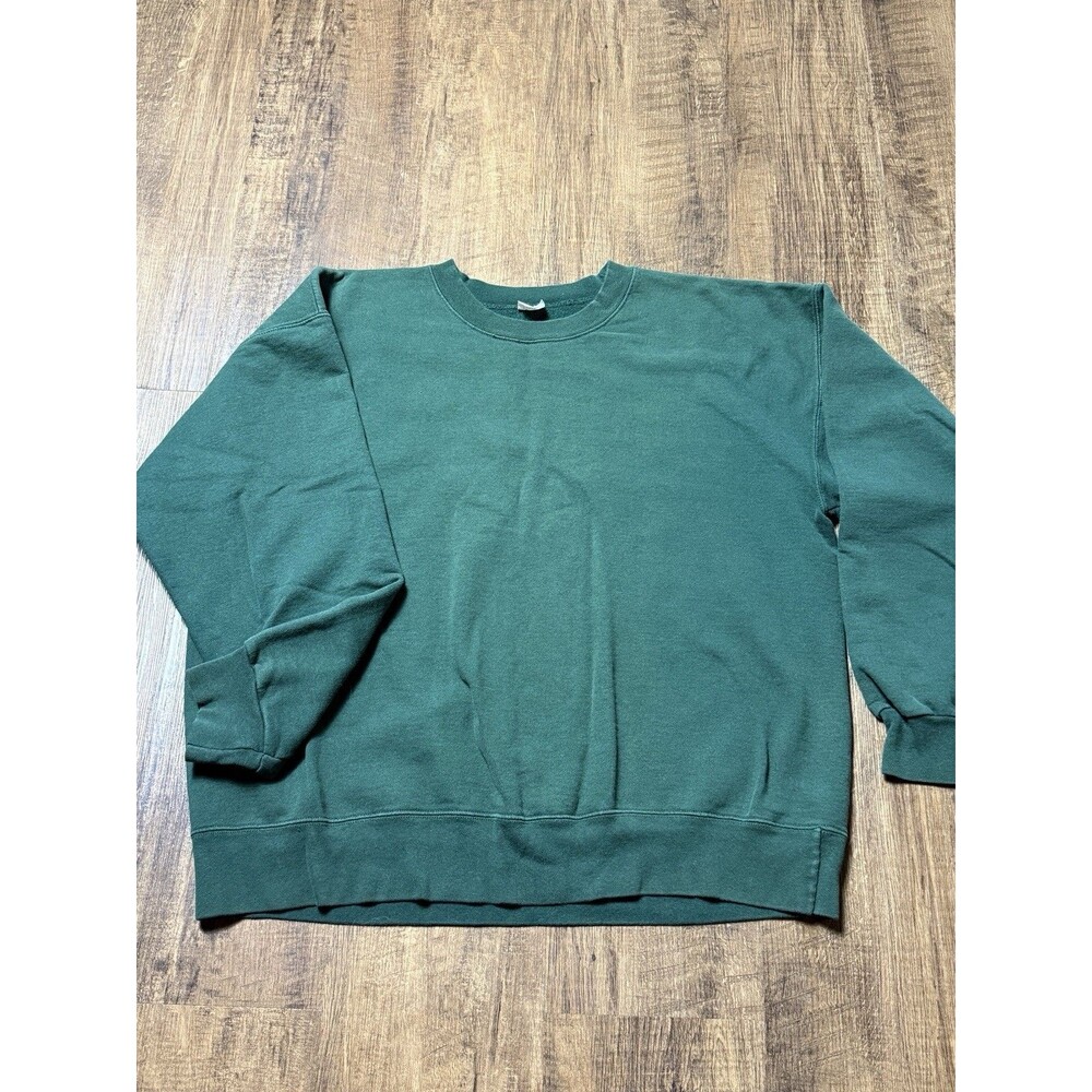 Vintage Hanes Ultimate Cotton Sweatshirt Mens XL Green Crewneck Pullover Fleece
